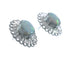 Genuine Sterling Silver Opal Concho Post Earrings JX129771
